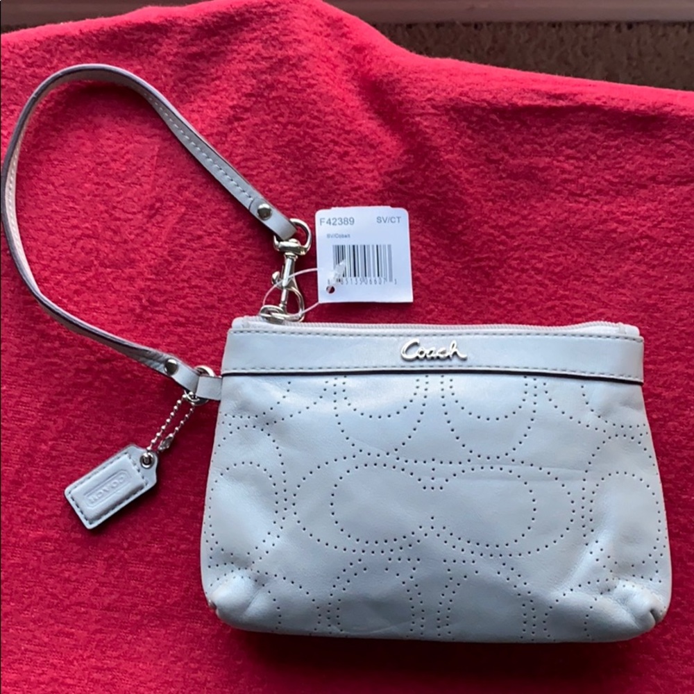 Brand new Coach Cobalt wristlet bag. With tags!